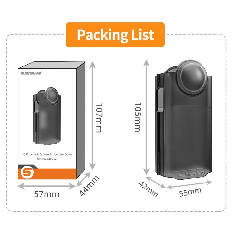 For Insta360 X4 Sunnylife Integrated Lens Screen Protective Cover, Lens Screen Protective Cover - ORIWHIZDJI & Insta360 AccessoriesInsta360 X SeriesProtection & Cases