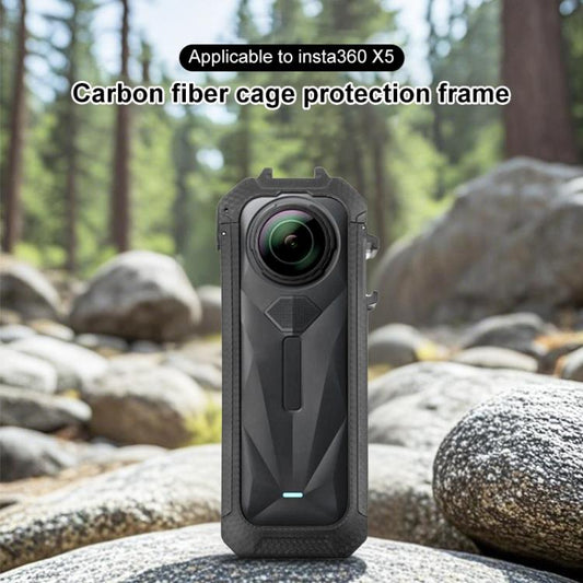 For Insta360 X5 Cold Shoe Carbon Fiber Texture ABS Plastic Protective Frame - ORIWHIZDJI & Insta360 AccessoriesInsta360 X SeriesProtection & Cases