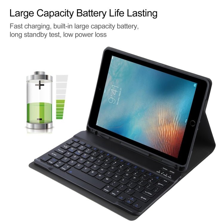 For iPad Pro 9.7 / 9.7 inch 2017 / 9.7 2018 / Air / Air 2 IP071 Separable ABS Smart Bluetooth Keyboard + Litchi Texture Horizontal Flip Leather Tablet Case, For iPad Pro 9.7 / 9.7 inch 2017 / 9.7 2018 / Air / Air 2, For iPad Pro 9.7 inch - ORIWHIZApple AccessoriesiPad KeyboardiPad Keyboard For iPad Pro