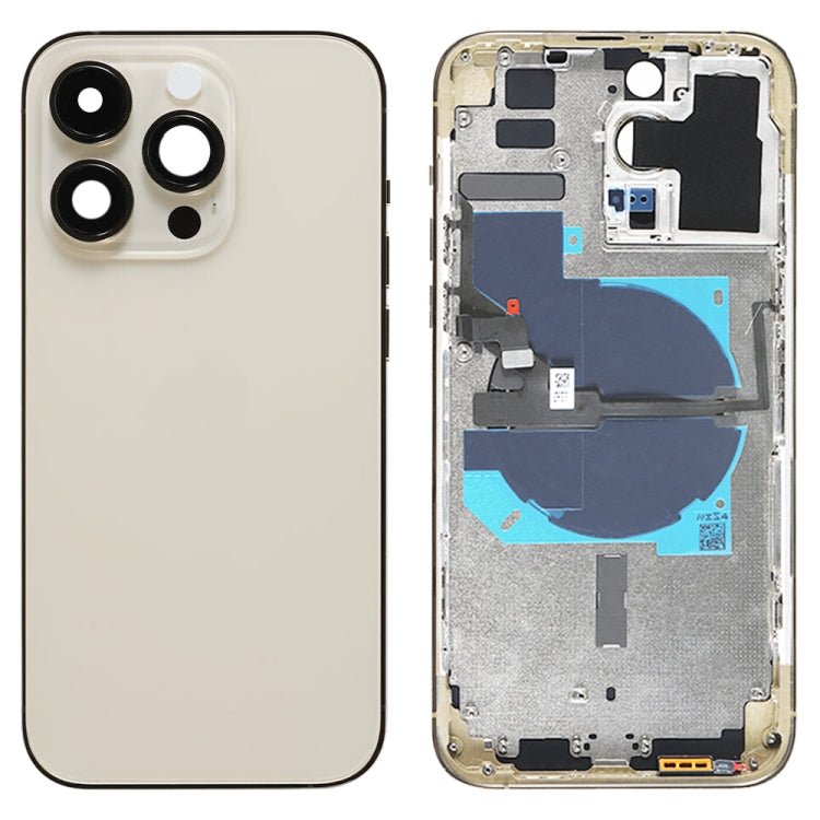For iPhone 14 Pro Max Battery Back Cover with Power + Volume Flex Cable + Wireless Charging Module, China Version, CE EU Version, US Version - ORIWHIZ