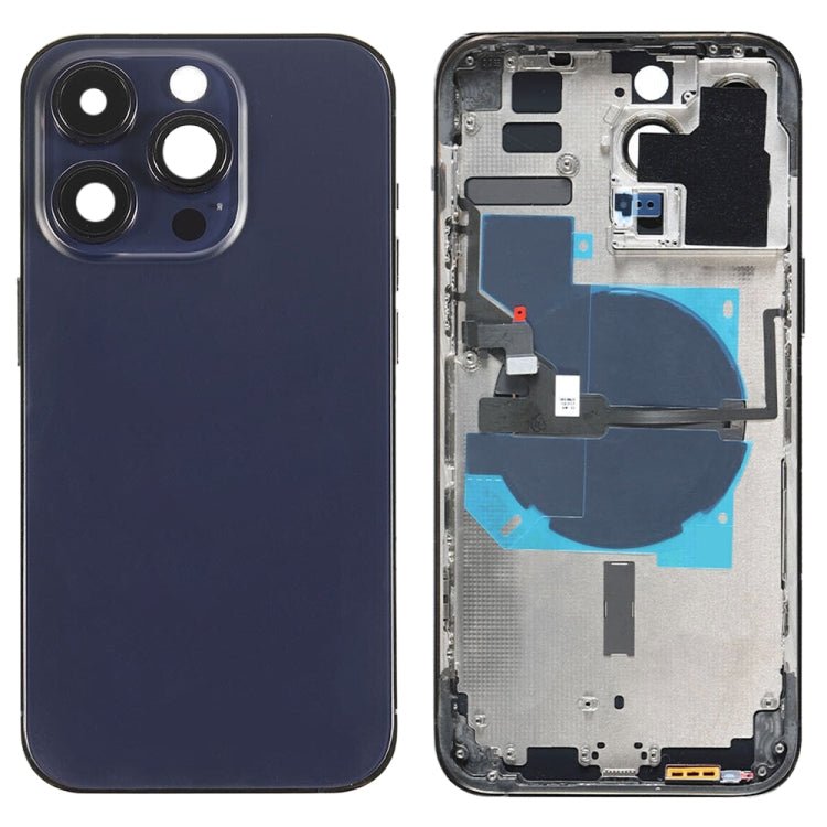 For iPhone 14 Pro Max Battery Back Cover with Power + Volume Flex Cable + Wireless Charging Module, China Version, CE EU Version, US Version - ORIWHIZ