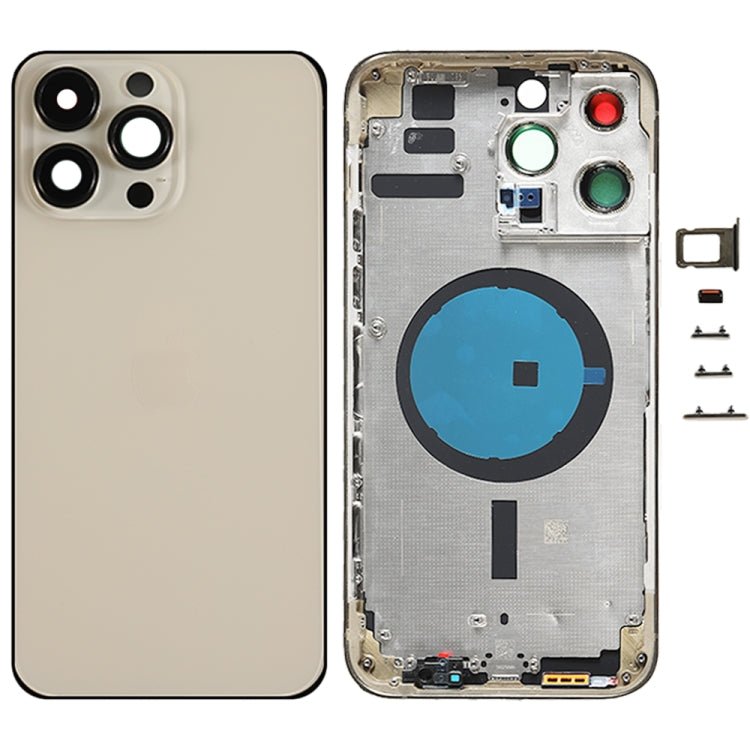 For iPhone 14 Pro Max Battery Back Cover with Side Keys & Card Tray, US Version, China Version, CE EU Version - ORIWHIZ