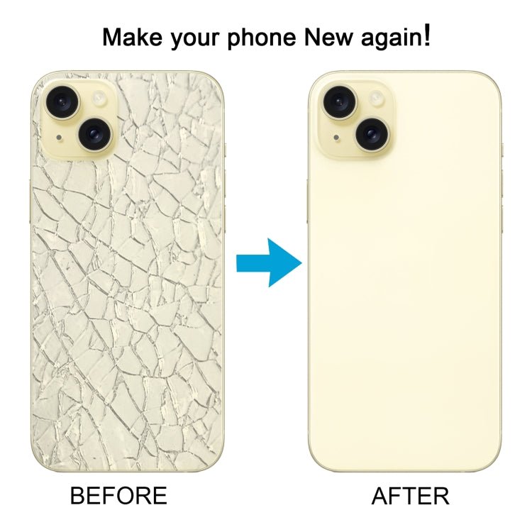 For iPhone 15 Plus Glass Battery Back Cover with Camera Lens Cover, For iPhone 15 Plus (with Camera Cover) - ORIWHIZ