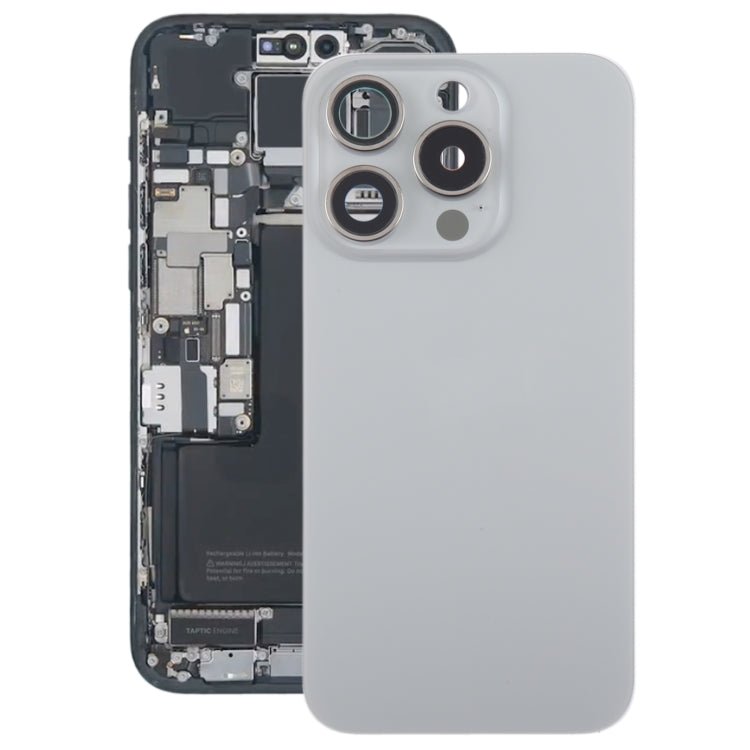 For iPhone 15 Pro Max Glass Battery Back Cover with Camera Lens Cover, For iPhone 15 Pro Max (with Camera Cover) - ORIWHIZ
