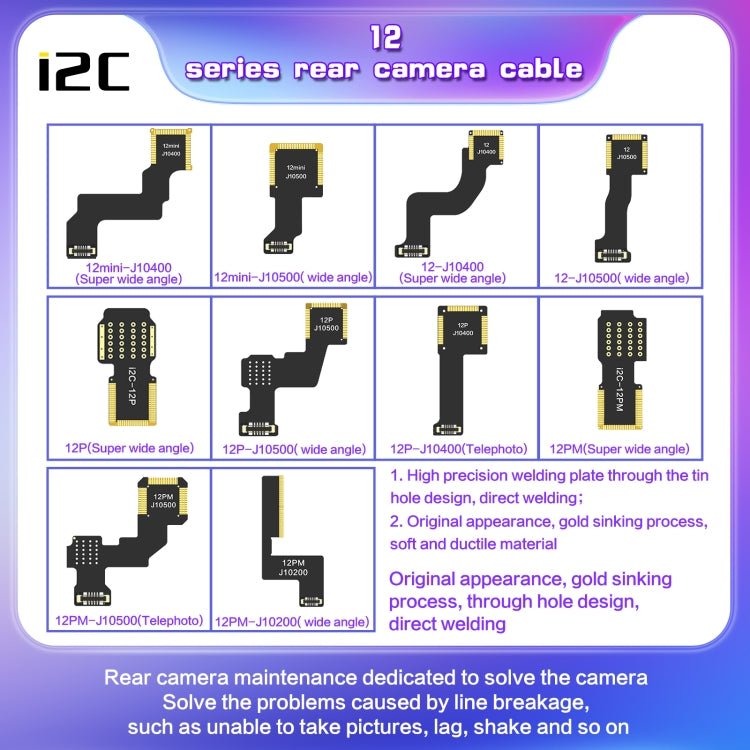For iPhone X J4000 i2C Back Facing Telephoto Camera Cable, For iPhone X - ORIWHIZ