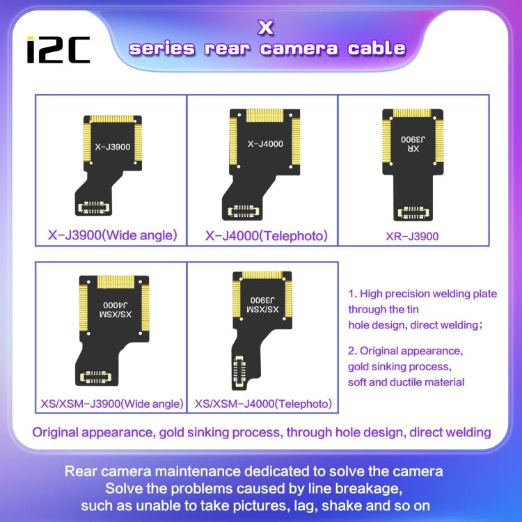 For iPhone X J4000 i2C Back Facing Telephoto Camera Cable, For iPhone X - ORIWHIZ