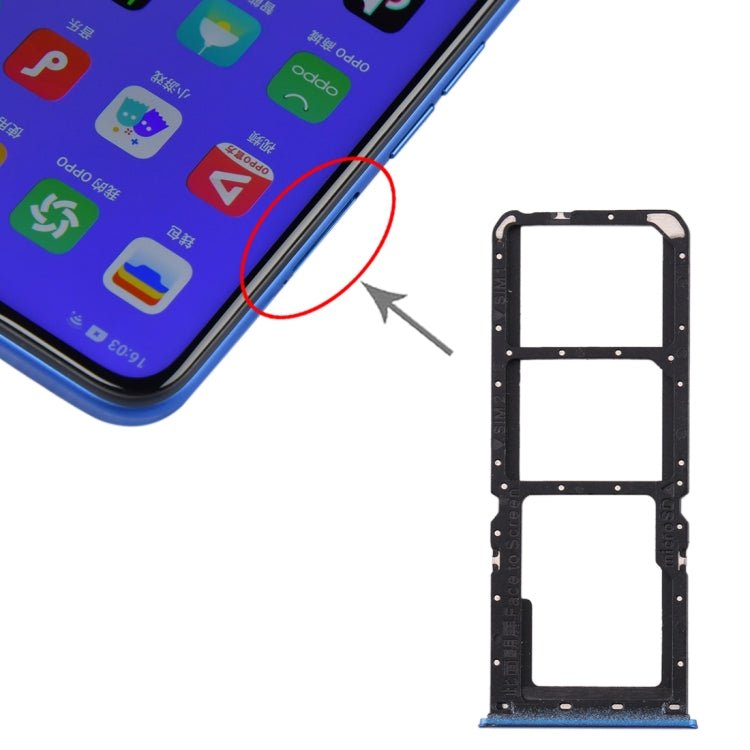 For OPPO A11x/A11/A9(2020)/A5(2020) SIM Card Tray + SIM Card Tray + Micro SD Card Tray, For OPPO A11x - ORIWHIZ