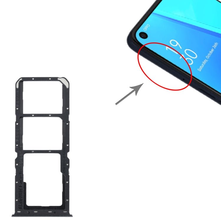 For OPPO A52 4G SIM Card Tray + SIM Card Tray + Micro SD Card Tray, For OPPO A52 4G - ORIWHIZ