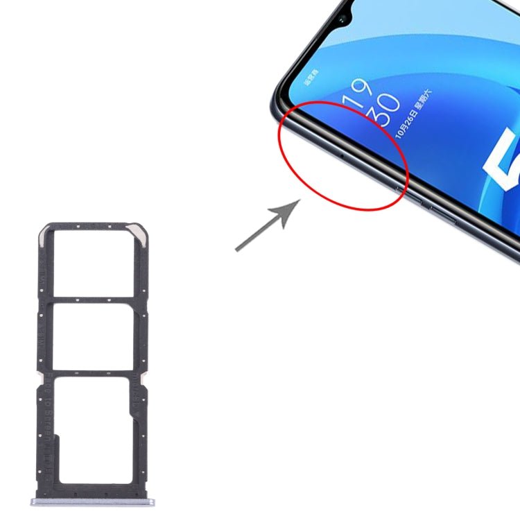 For OPPO A55 PEMM00, PEMM20, PEMT00, PEMT20 SIM Card Tray + SIM Card Tray + Micro SD Card Tray, For OPPO A55 - ORIWHIZ