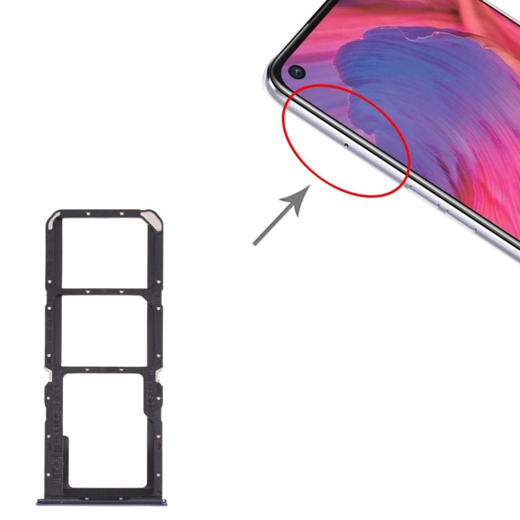 For OPPO A74 5G CPH2197 CPH2263 SIM Card Tray + SIM Card Tray + Micro SD Card Tray, For OPPO A74 5G - ORIWHIZ