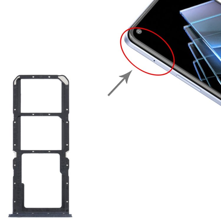 For OPPO K9x SIM Card Tray + SIM Card Tray + Micro SD Card Tray, For OPPO K9x - ORIWHIZ