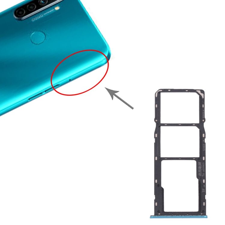 For OPPO Realme 5i RMX2030, RMX2032 SIM Card Tray + SIM Card Tray + Micro SD Card Tray, For OPPO Realme 5i - ORIWHIZ