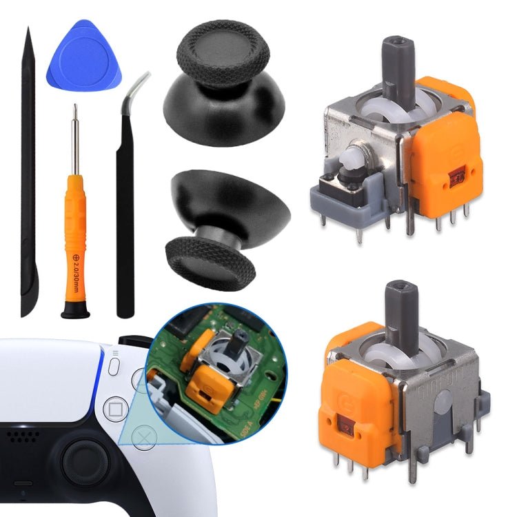 For PS5 Game Controller Hall Joystick and Joystick Cap Set Repair Accessories - ORIWHIZ