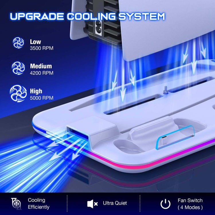 For PS5 / PSVR2 Controller Multi - Functional Cooling Base With RGB Lights - ORIWHIZSony AccessoriesSony Accessories HolderToys & Hobbies