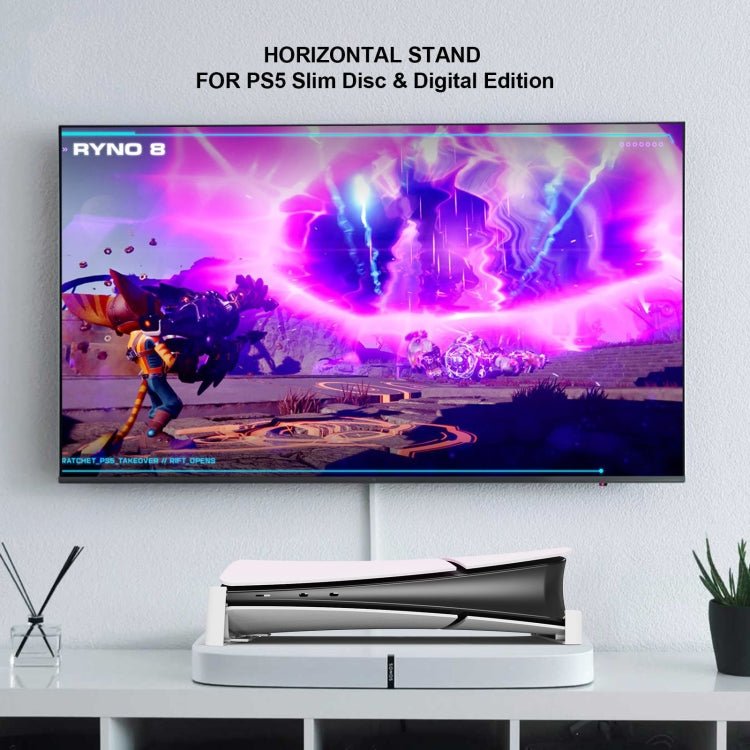 For PS5 Slim JYS - P5189 Console Horizontal Placement Stand Digital / Optical Drive Version Universal Storage Mount, Black, White, Transparent - ORIWHIZJYSSony AccessoriesSony Accessories Holder