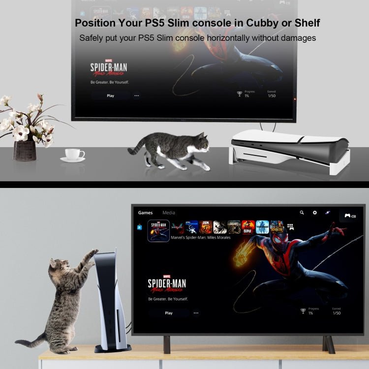 For PS5 Slim JYS - P5189 Console Horizontal Placement Stand Digital / Optical Drive Version Universal Storage Mount, Black, White, Transparent - ORIWHIZJYSSony AccessoriesSony Accessories Holder