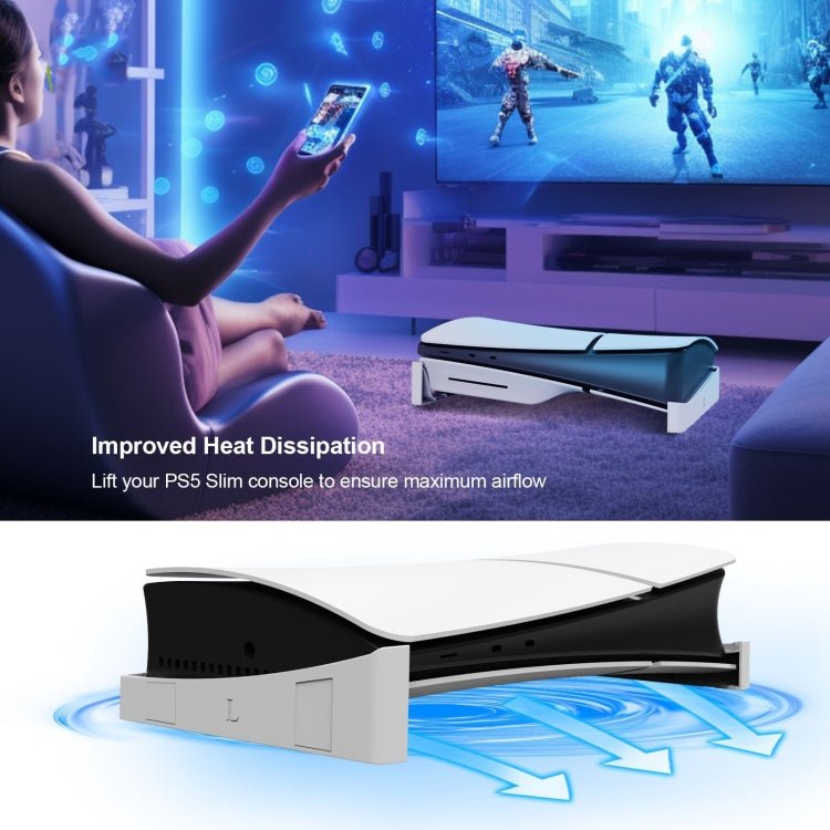 For PS5 Slim JYS - P5189 Console Horizontal Placement Stand Digital / Optical Drive Version Universal Storage Mount, Black, White, Transparent - ORIWHIZJYSSony AccessoriesSony Accessories Holder
