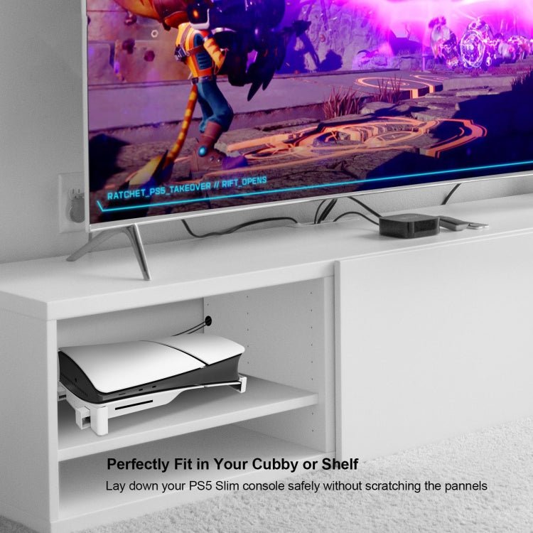 For PS5 Slim JYS - P5189 Console Horizontal Placement Stand Digital / Optical Drive Version Universal Storage Mount, Black, White, Transparent - ORIWHIZJYSSony AccessoriesSony Accessories Holder
