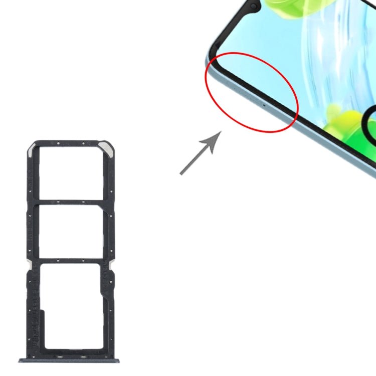 For Realme C30 SIM Card Tray + SIM Card Tray + Micro SD Card Tray, For Realme C30 - ORIWHIZ