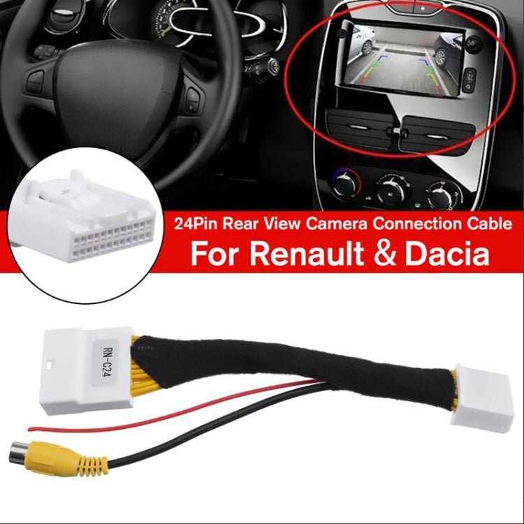 For Renault Car 24Pin Video Input Switch Reverse Parking Camera RCA Adapter Cable, For Renault - ORIWHIZCar Replacement PartsDIY CablesIn Car