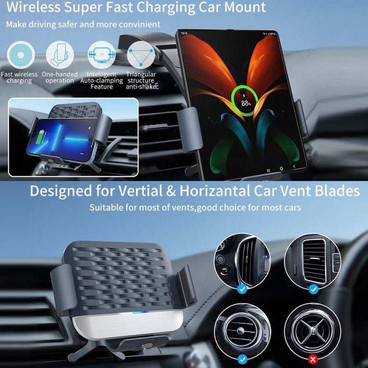 For Samsung Galaxy Z Fold4 / 3 S10 Folding Screen Mobile Phone Vehicle Bracket Dual Coil Wireless Charger, Folding Screen Wireless Charger - ORIWHIZ