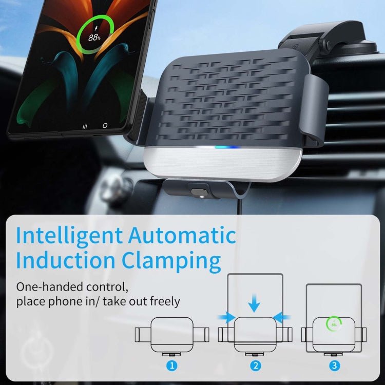 For Samsung Galaxy Z Fold4 / 3 S10 Folding Screen Mobile Phone Vehicle Bracket Dual Coil Wireless Charger, Folding Screen Wireless Charger - ORIWHIZ