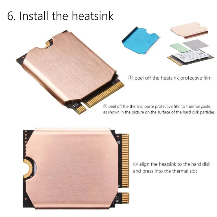 For Steam Deck Game Console SSD Copper Heat Sink M.2 2230 NVMe Radiator Pad, Set A, Set B - ORIWHIZ