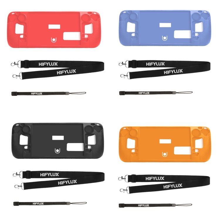 For Steam Deck Hifylux ST - PF14 Game Console Silicone Case Anti - scratch Non - slip Handheld Case Lanyard, Silicone Case Black, Silicone Case Blue, Silicone Case Red, Silicone Case Orange - ORIWHIZSteam Deck AccessoriesSteam Deck Accessories Cover CaseToys & Hobbies