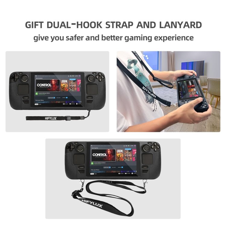 For Steam Deck Hifylux ST - PF14 Game Console Silicone Case Anti - scratch Non - slip Handheld Case Lanyard, Silicone Case Black, Silicone Case Blue, Silicone Case Red, Silicone Case Orange - ORIWHIZSteam Deck AccessoriesSteam Deck Accessories Cover CaseToys & Hobbies