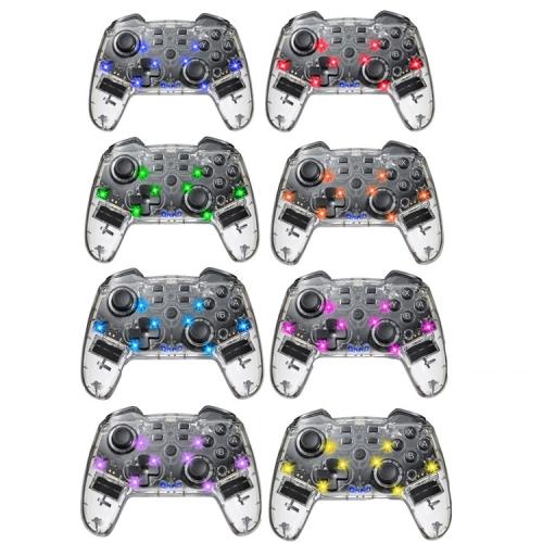 For Switch Pro Wireless Bluetooth Gamepad With LED Light Wake Up Function, Transparent With LED - ORIWHIZGame AccessoriesGamepadsNintendo Accessories