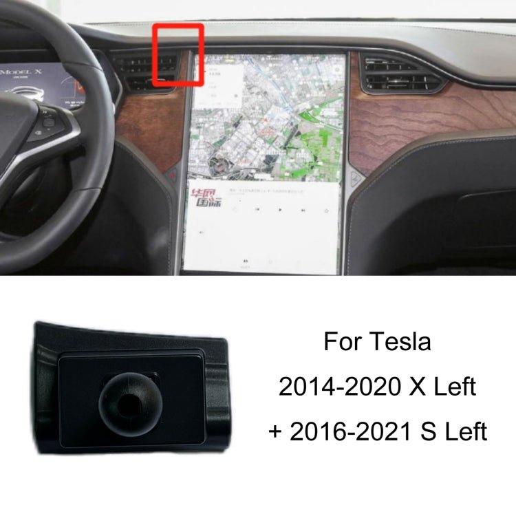 For Tesla Car Air Outlet Clip Phone Holder Base, 14 - 20 X Right + 16 - 21 S Right, 14 - 20 X Left + 16 - 21 S Left, 19 - 22 Model 3 Left, 19 - 22 Model 3+Model Y Rubber, 21 - 22 Model 3+Model Y Stuck On Screen, 21 - 22 Model Y Stuck On Steering Wheel Left - ORIWHIZ