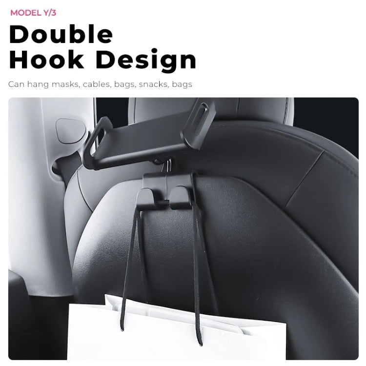 For Tesla Model 3 / Y Car Co - pilot Glove Box Hook Phone Tablet Holder, Hook Base, Hook Base + Phone Bracket - ORIWHIZ