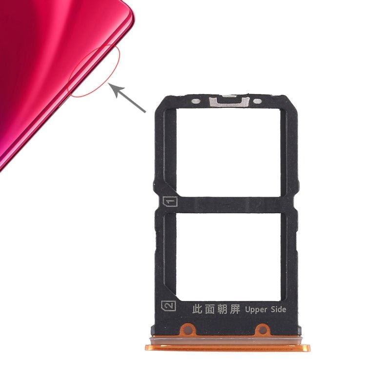 For Vivo X23 2 x SIM Card Tray, For Vivo X23, Vivo X23(Orange), Vivo X23(Rose Red) - ORIWHIZ