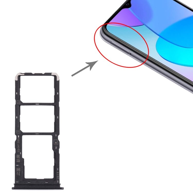 For vivo Y11s V2028 SIM Card Tray + SIM Card Tray + Micro SD Card Tray, For vivo Y11s - ORIWHIZ