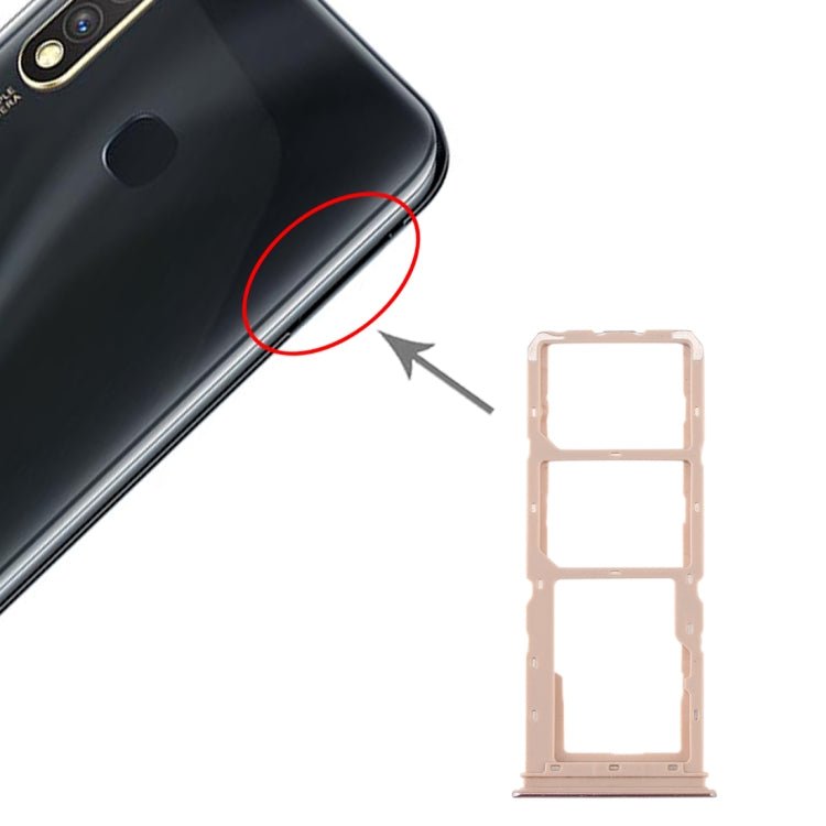 For vivo Y5s SIM Card Tray + SIM Card Tray + Micro SD Card Tray, For vivo Y5s - ORIWHIZ