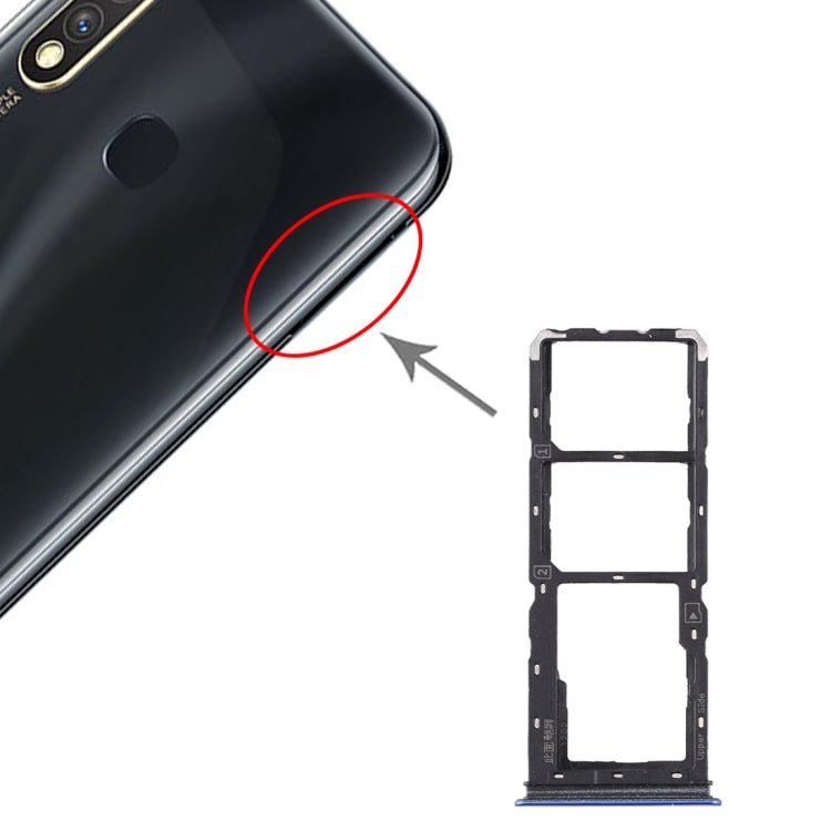 For vivo Y5s SIM Card Tray + SIM Card Tray + Micro SD Card Tray, For vivo Y5s - ORIWHIZ