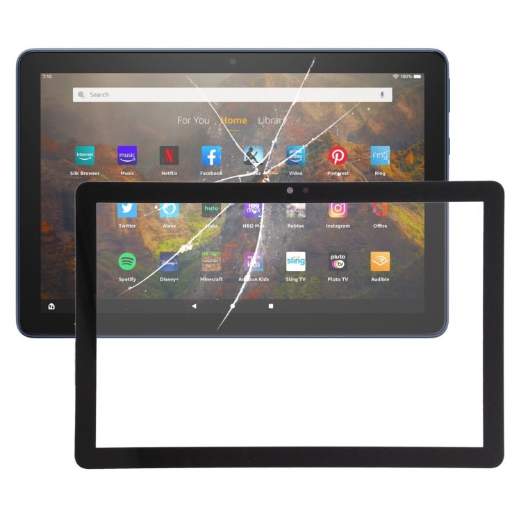 Front Screen Outer Glass Lens for Amazon Fire HD 10 (2021) T76N2B T76N2P, For Amazon Fire HD 10 2021 T76N2B T76N2P - ORIWHIZ