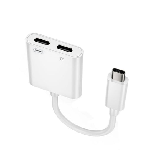 FT_AC42 2 in 1 18W PD USB - C / Type - C Male to USB - C / Type - C Audio + USB - C / Type - C Charging Female Audio Adapter - ORIWHIZ