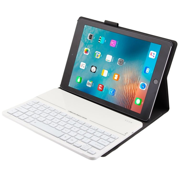 FT2068D For iPad Air 2 & Air 1 / Pro 9.7 inch & 2017 iPad & 2018 iPad Backlight Version Lambskin Texture Detachable Tempered Glass Bluetooth Keyboard Leather Tablet Case with Pen Slot & Stand Function - ORIWHIZApple AccessoriesiPad KeyboardiPad Keyboard Universal