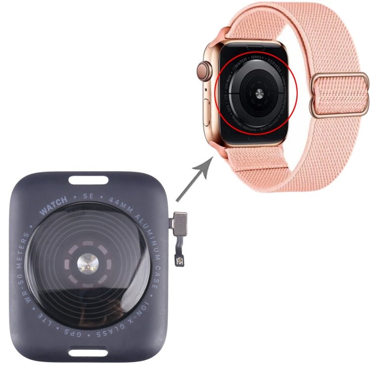 Glass Back Cover With Wireless Charging Coil For Apple Watch Series SE 2022 44mm GPS Edition, For Watch Series SE 2022 44mm GPS - ORIWHIZ