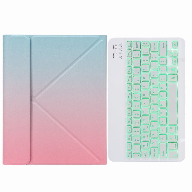 H - 102S Monochrome Backlight Bluetooth Keyboard Leather Case with Rear Three - fold Holder, For iPad 10.2 2020 & 2019 / Pro 10.5 inch, For iPad 9.7 2018 & 2017, For iPad Pro 11 inch 2021 & 2020 & 2018 / Air 2020 10.9 - ORIWHIZApple AccessoriesiPad KeyboardiPad Keyboard Universal