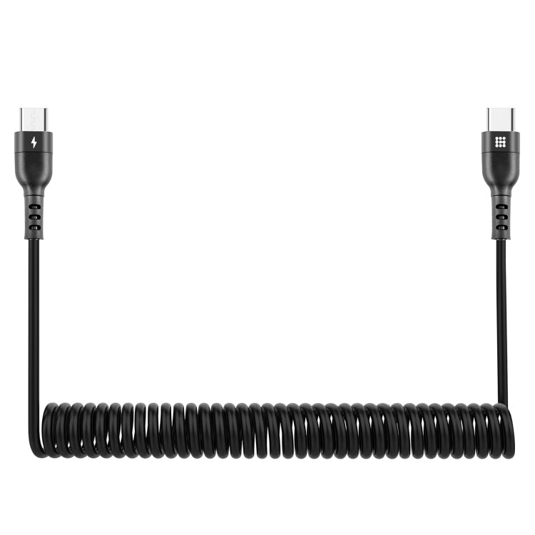 HAWEEL 1.5m 5A USB - C / Type - C to USB - C / Type - C Retractable Coiled PD Fast Charging Cable, 1.5m 5A Type - C - ORIWHIZ