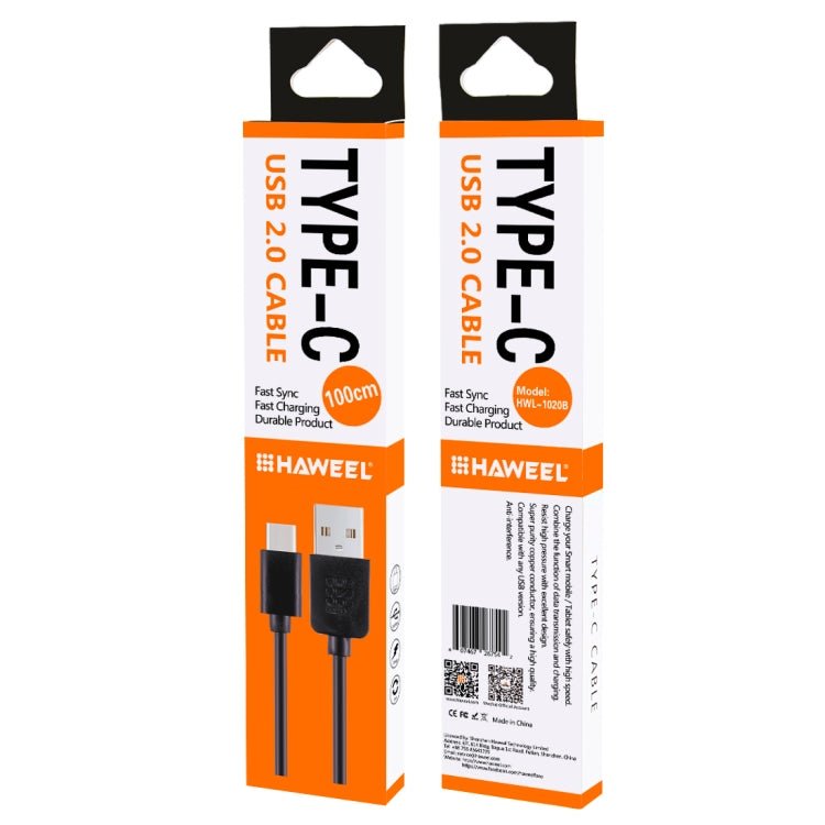 HAWEEL 1m USB - C / Type - C to USB 2.0 Data & Charging Cable, Type - C 1m - ORIWHIZ