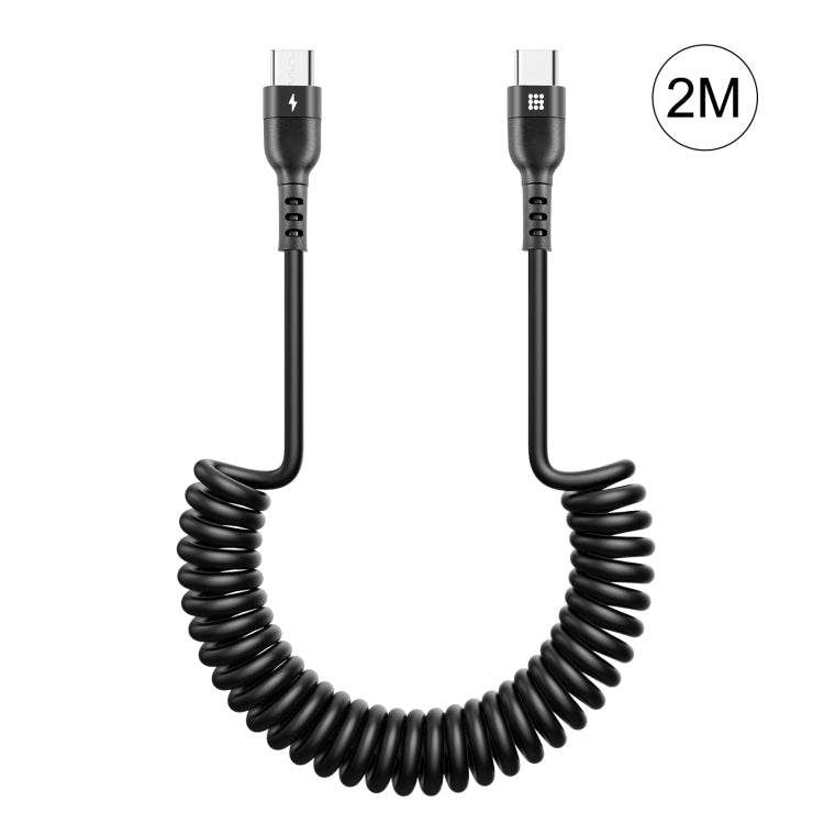HAWEEL 2m 5A USB - C / Type - C to USB - C / Type - C Retractable Coiled PD Fast Charging Cable, 2m 5A Type - C - ORIWHIZ