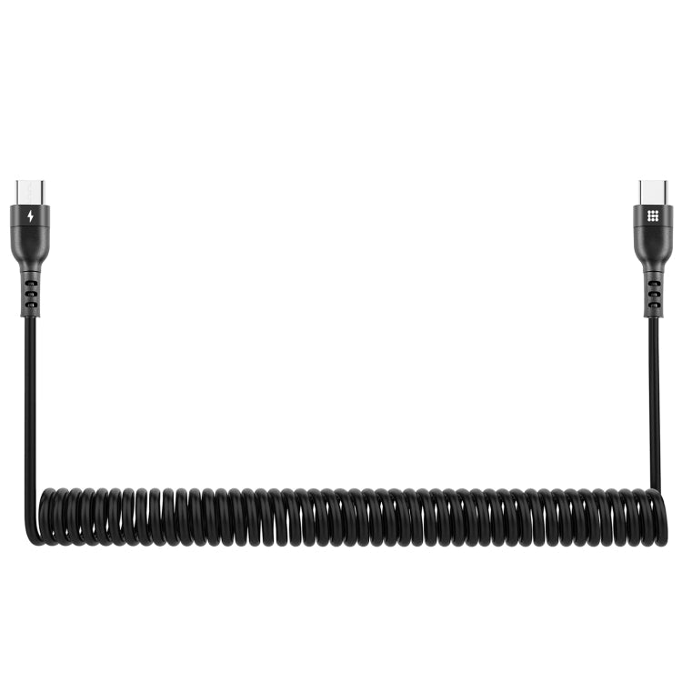HAWEEL 2m 5A USB - C / Type - C to USB - C / Type - C Retractable Coiled PD Fast Charging Cable, 2m 5A Type - C - ORIWHIZ