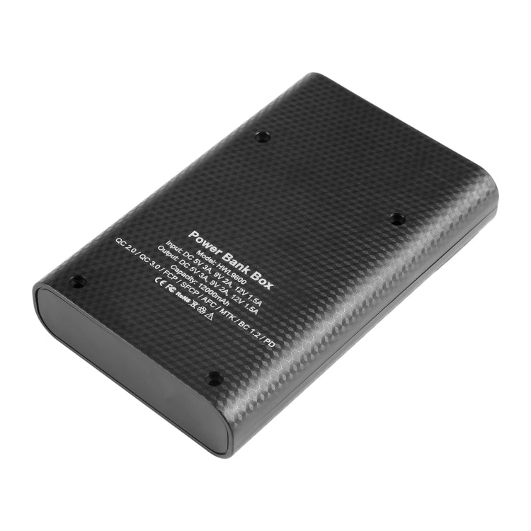 HAWEEL DIY 4x 18650 Battery (Not Included) 12000mAh Dual - way QC Charger Power Bank Shell Box with 2x USB Output & Display, Support QC 2.0 / QC 3.0 / FCP / SFCP / AFC / MTK / BC 1.2 / PD, DIY 4x 18650 Batteries 12000mAh - ORIWHIZ
