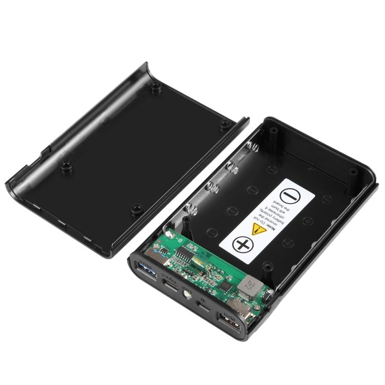 HAWEEL DIY 4x 18650 Battery (Not Included) 12000mAh Dual - way QC Charger Power Bank Shell Box with 2x USB Output & Display, Support QC 2.0 / QC 3.0 / FCP / SFCP / AFC / MTK / BC 1.2 / PD, DIY 4x 18650 Batteries 12000mAh - ORIWHIZ