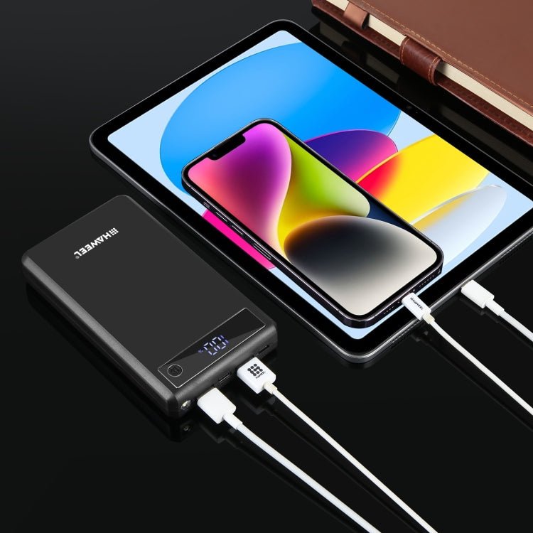 HAWEEL DIY 6 x 18650 Battery 24W Fast Charge Power Bank Box Case with Display, Not Include Battery, 6 x 18650 Battery - ORIWHIZ