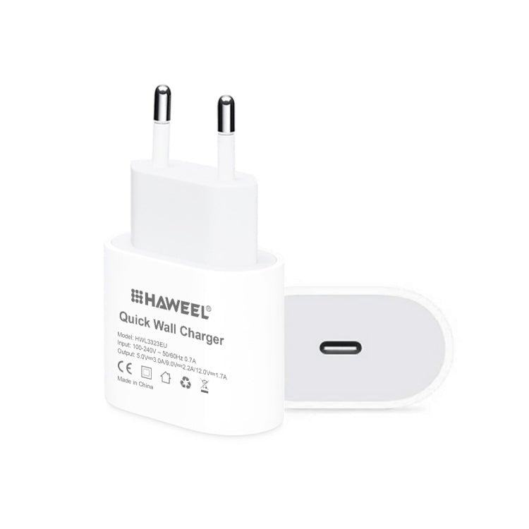 HAWEEL PD 20W Single USB - C / Type - C Interface QC Travel Charger, Support Full QC Protocol, EU Plug, QC Charger EU Plug - ORIWHIZ