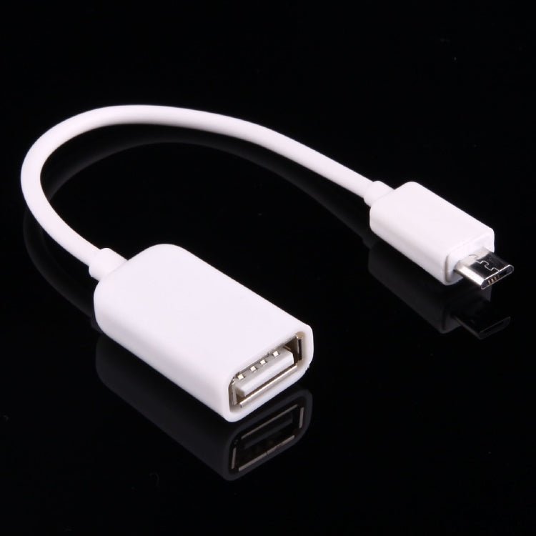 High Quality USB 2.0 AF to Micro USB 5 Pin Male Adapter Cable with OTG Function, Length: 15cm, White, Black - ORIWHIZ